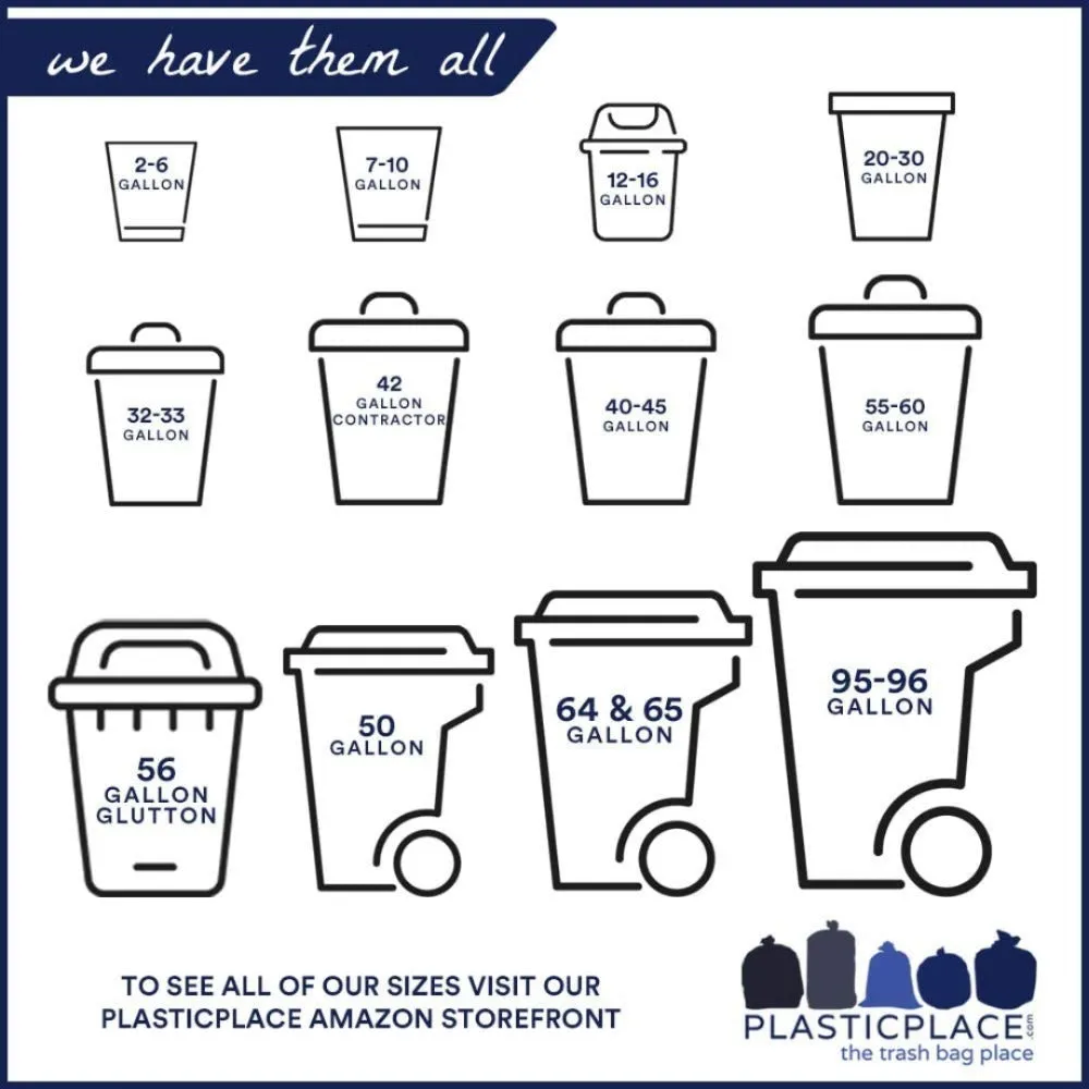 55-60 Gallon Trash Bags - 2.0 Mil - 100/Case