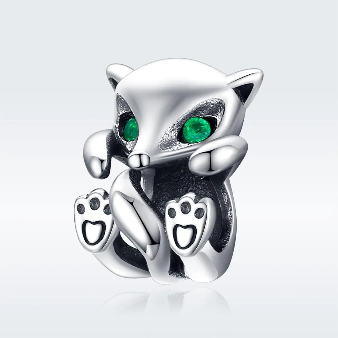 925 Sterling Silver Fox Charm Beads For Diy Bracelets