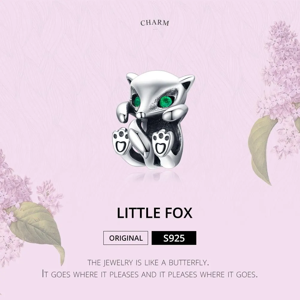 925 Sterling Silver Fox Charm Beads For Diy Bracelets