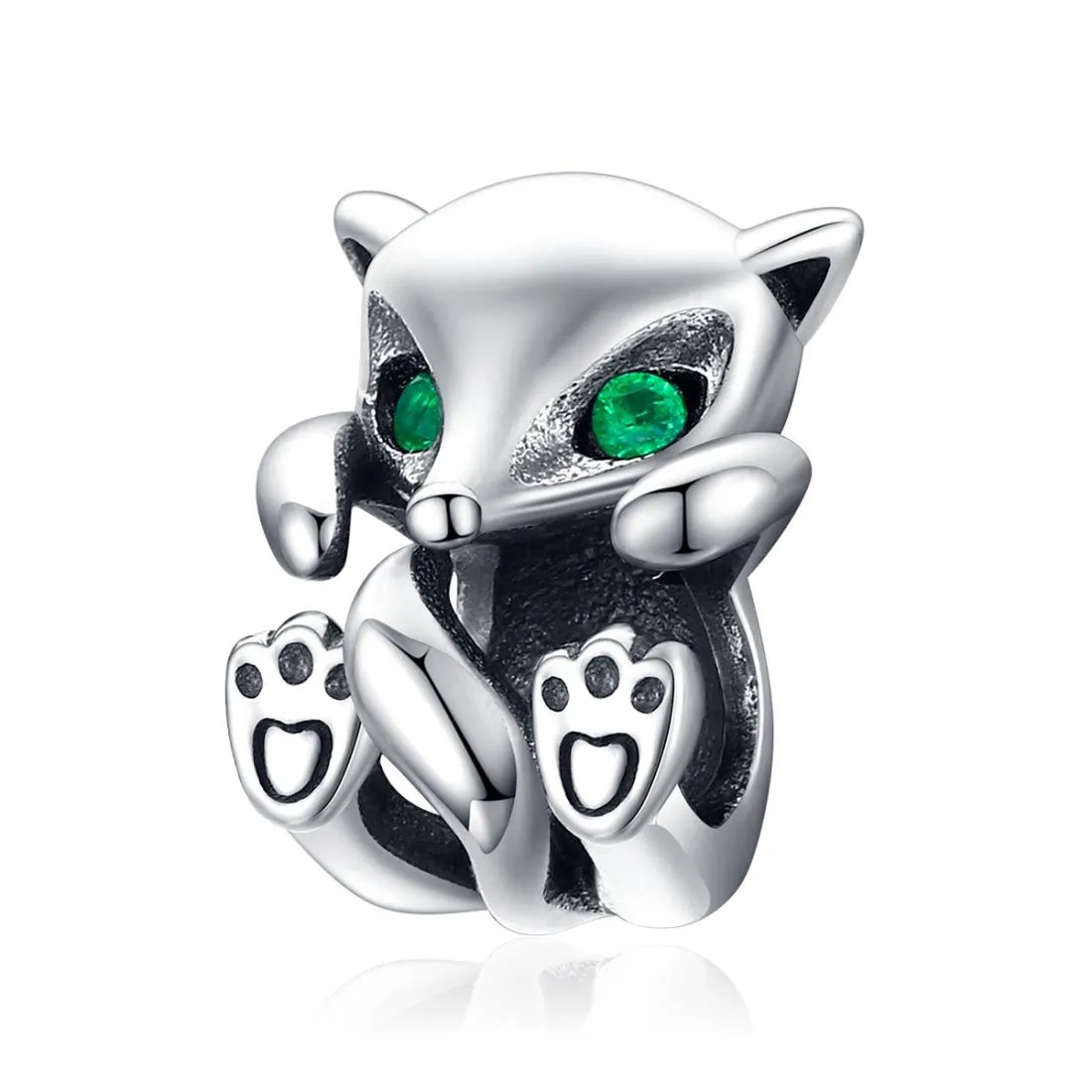 925 Sterling Silver Fox Charm Beads For Diy Bracelets