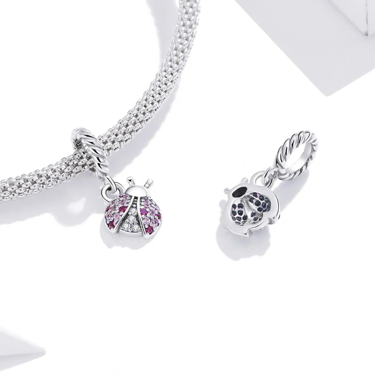 925 Sterling Silver Ladybug Pendant For Bracelets & Necklaces