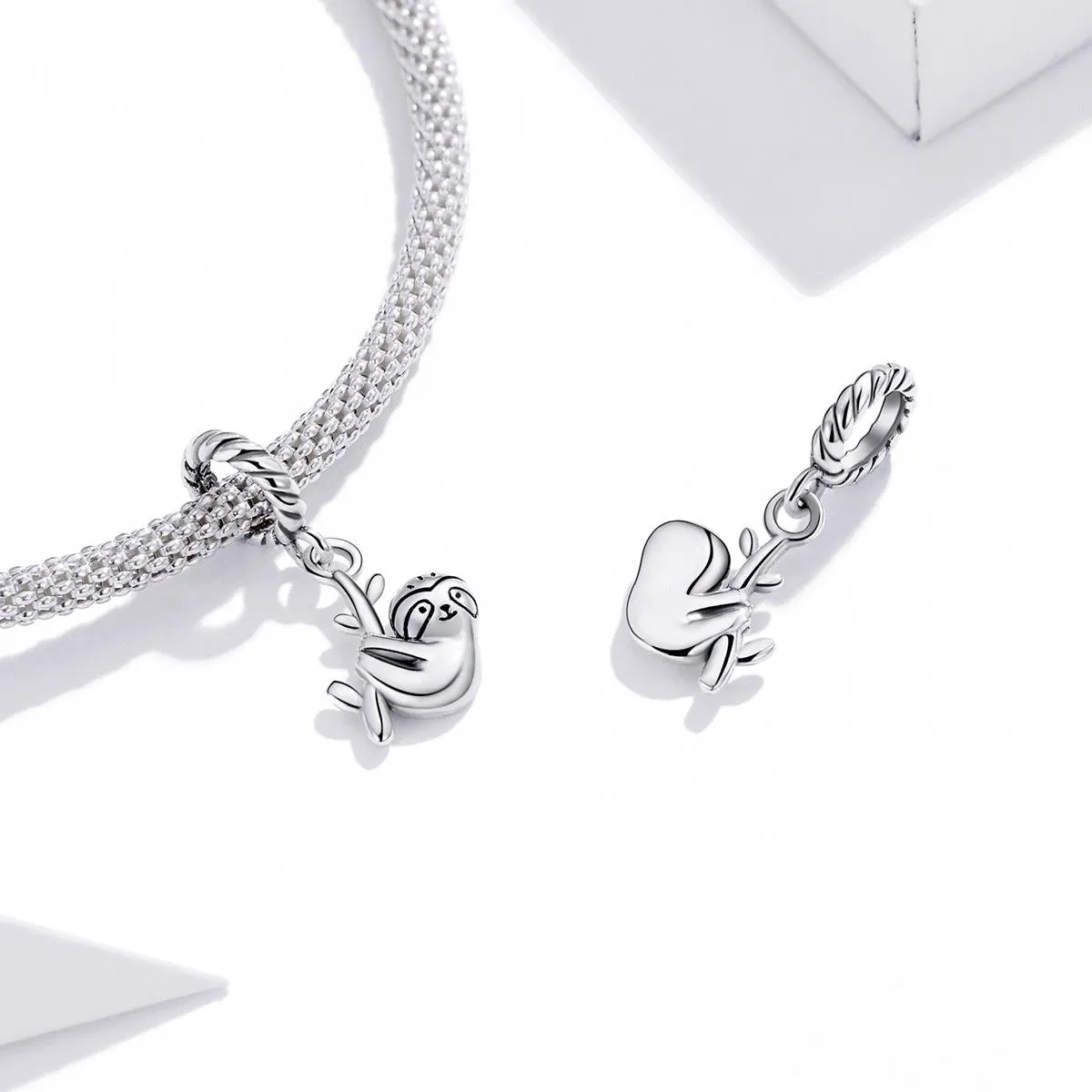 925 Sterling Silver Sloth Pendant For Diy Bracelets & Necklaces