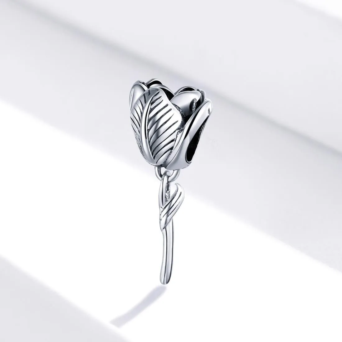 925 Sterling Silver Tulip Beads For Diy Bracelets & Necklaces