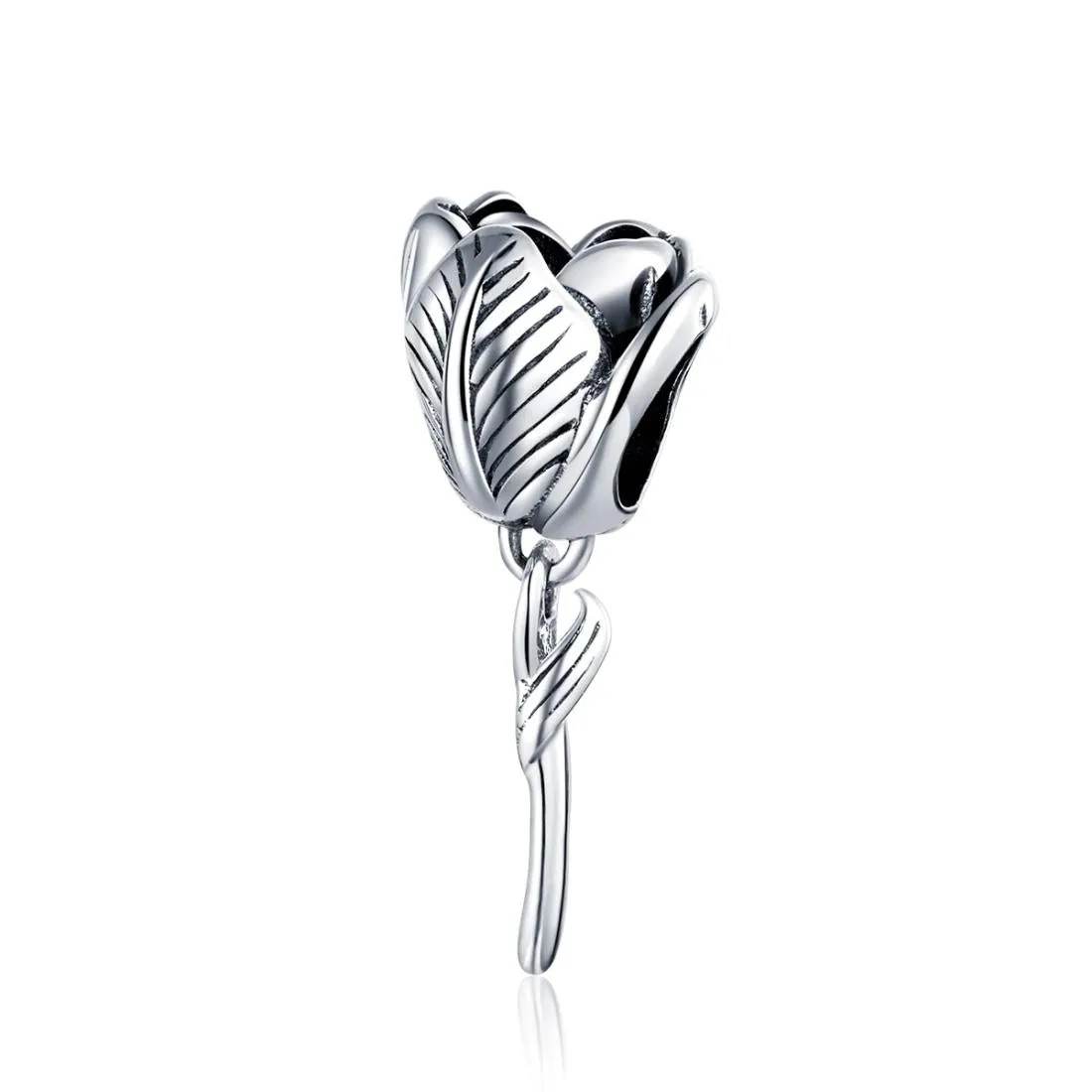925 Sterling Silver Tulip Beads For Diy Bracelets & Necklaces
