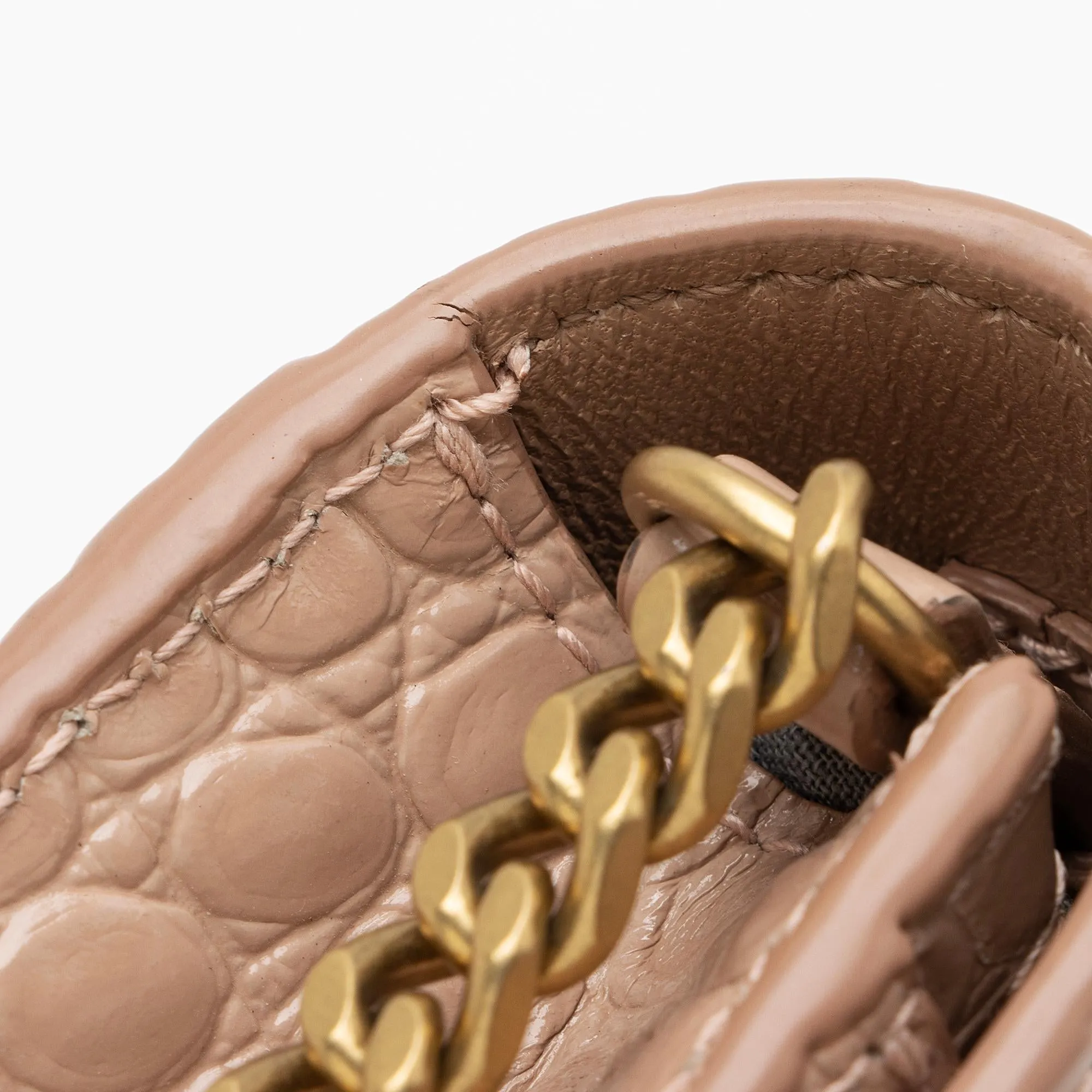 Balenciaga Shiny Croc Embossed Calfskin Hourglass Chain Bag (SHF-ZdcMW4)
