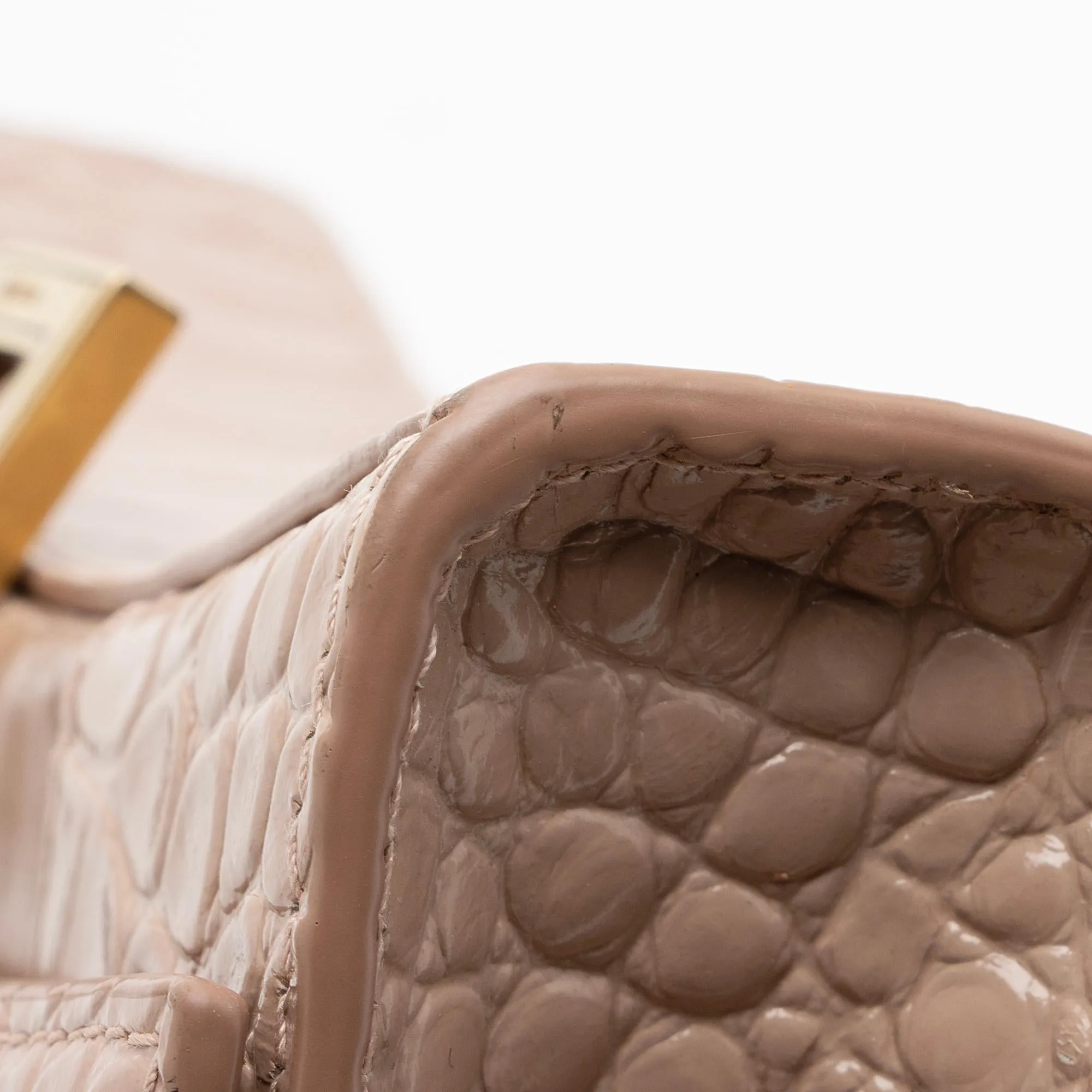 Balenciaga Shiny Croc Embossed Calfskin Hourglass Chain Bag (SHF-ZdcMW4)
