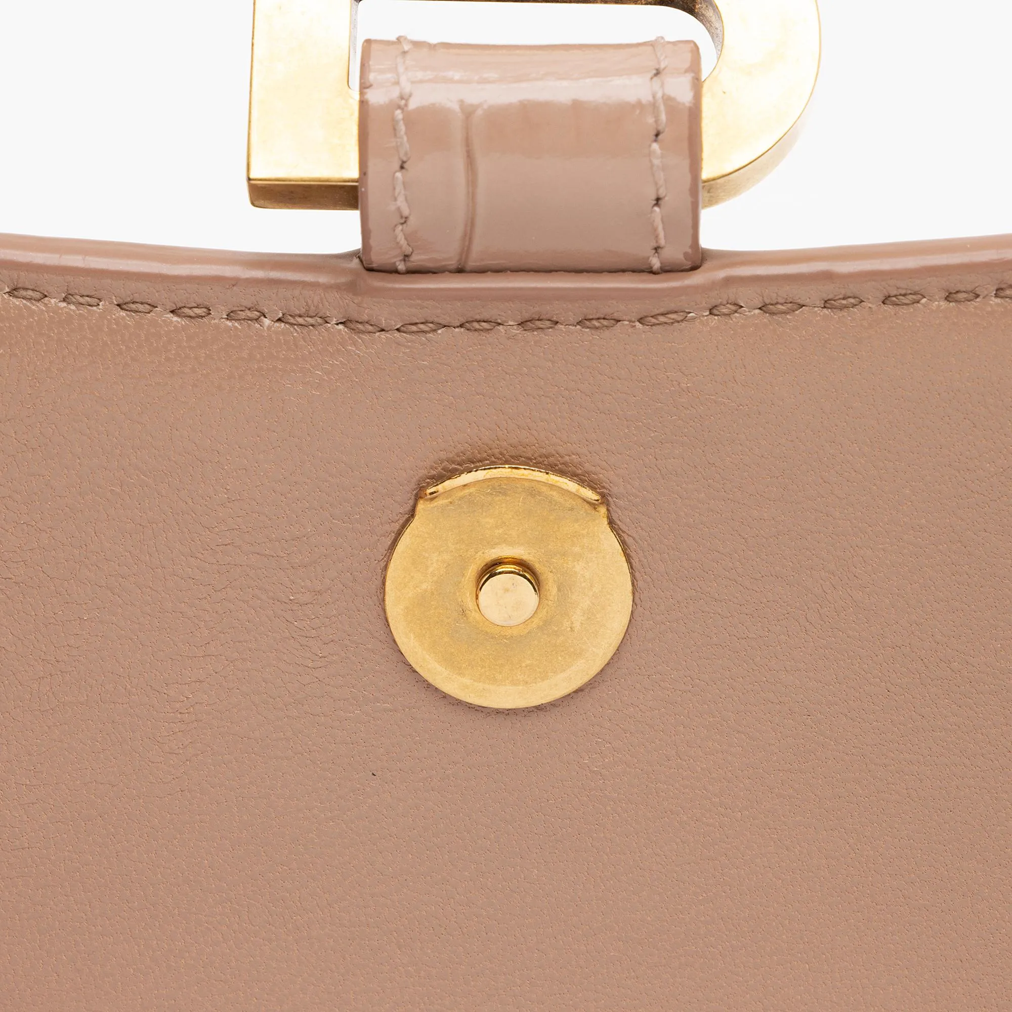 Balenciaga Shiny Croc Embossed Calfskin Hourglass Chain Bag (SHF-ZdcMW4)