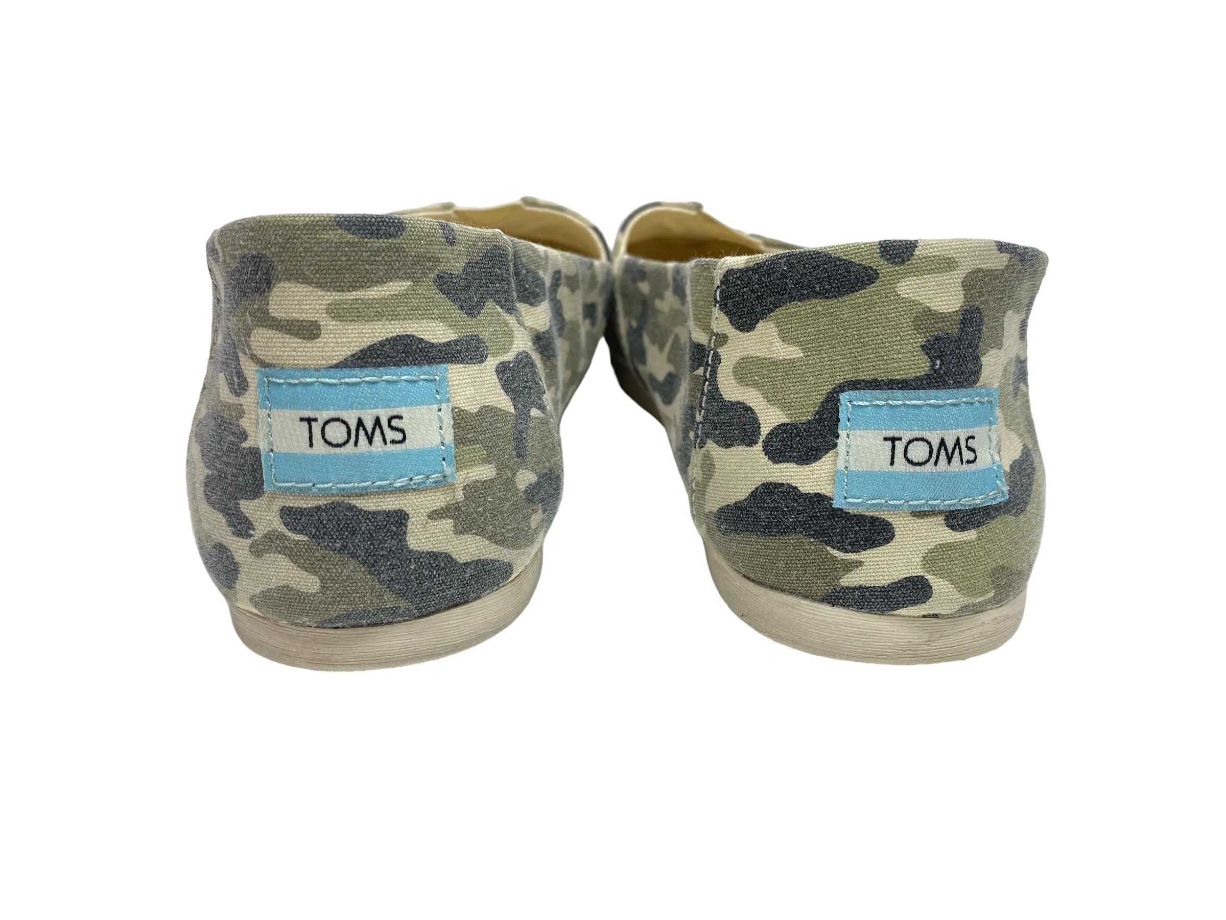 Camouflage Print Shoes Flats Toms, Size 10