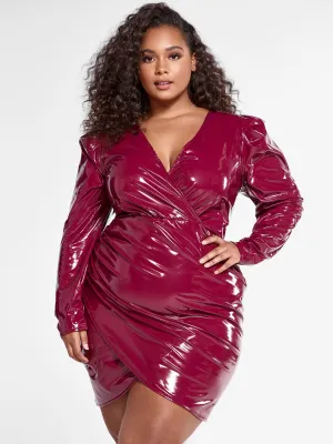 Crissy Puff Sleeve Faux Leather Dress