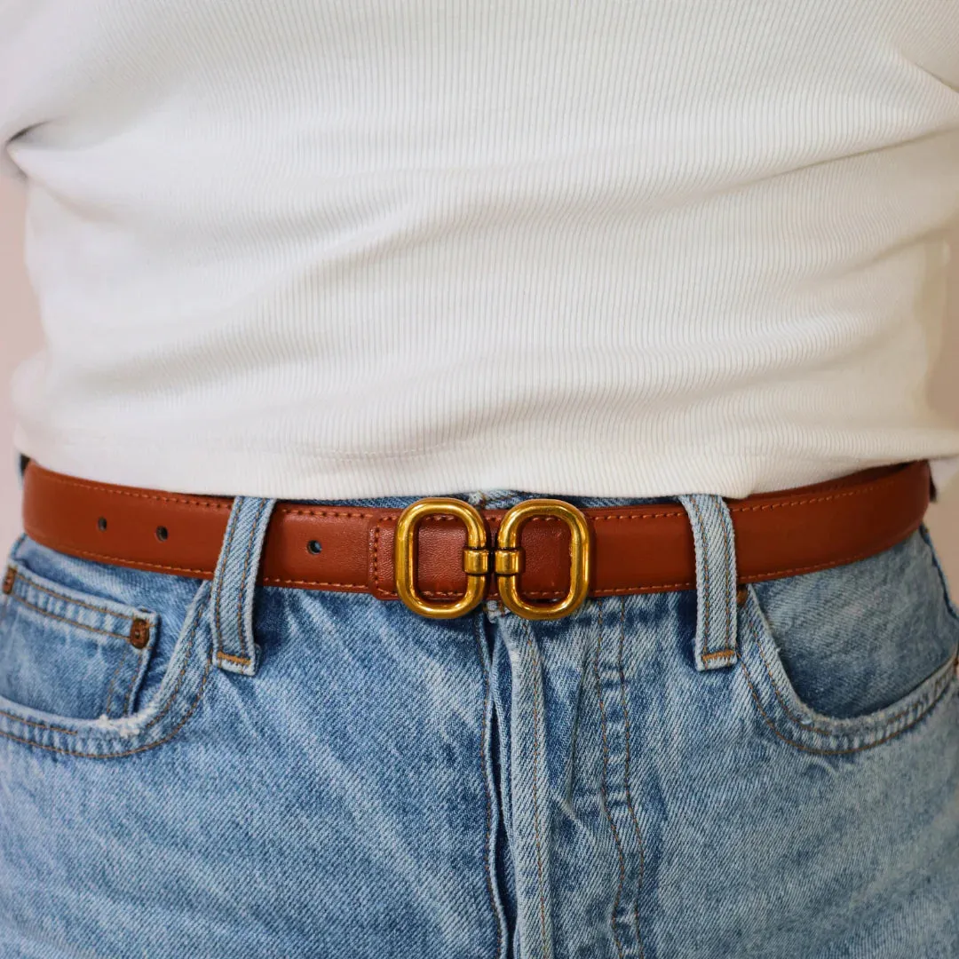 Double Oval Linked Belt- Saddle