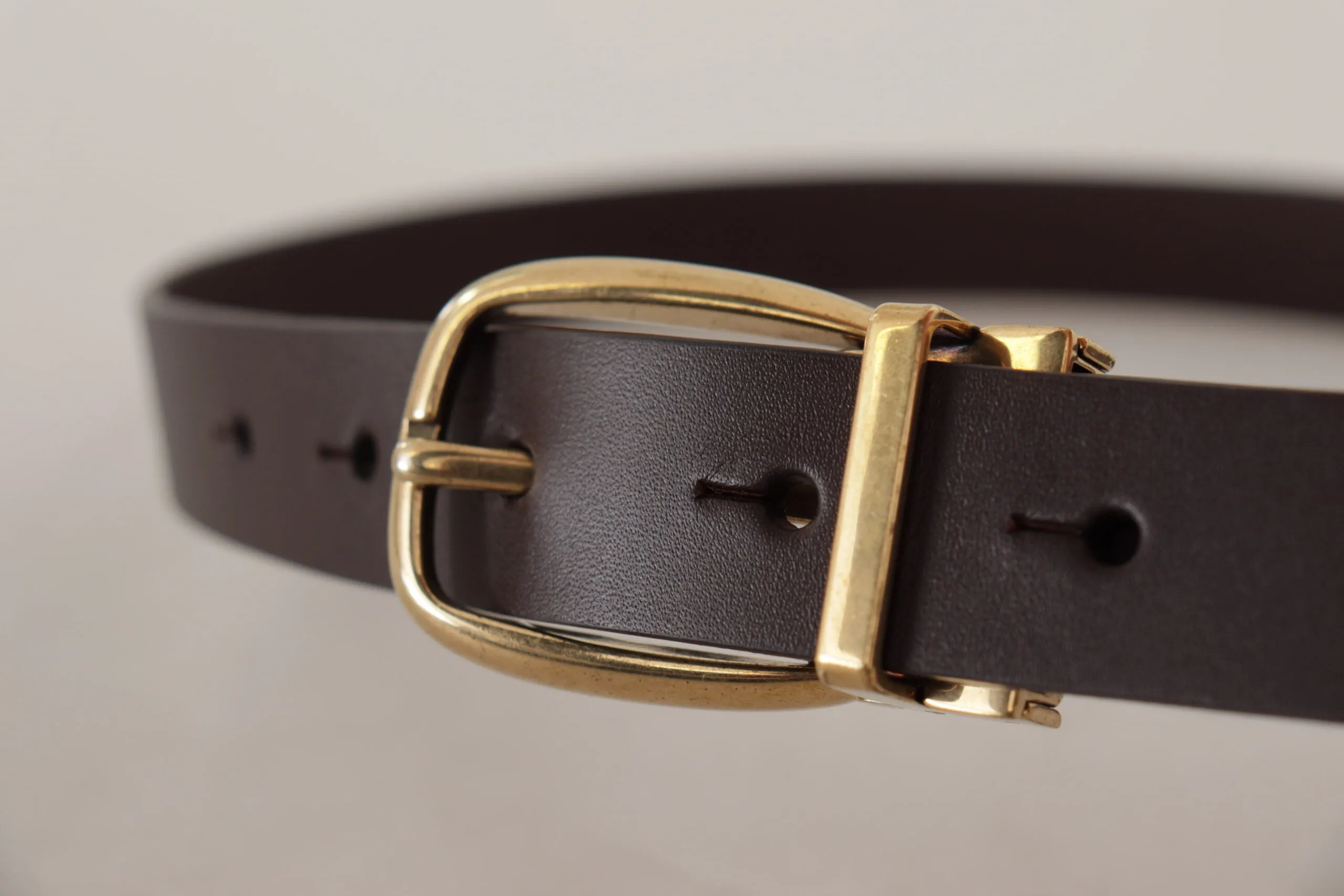 Elegant Dark Brown Leather Belt