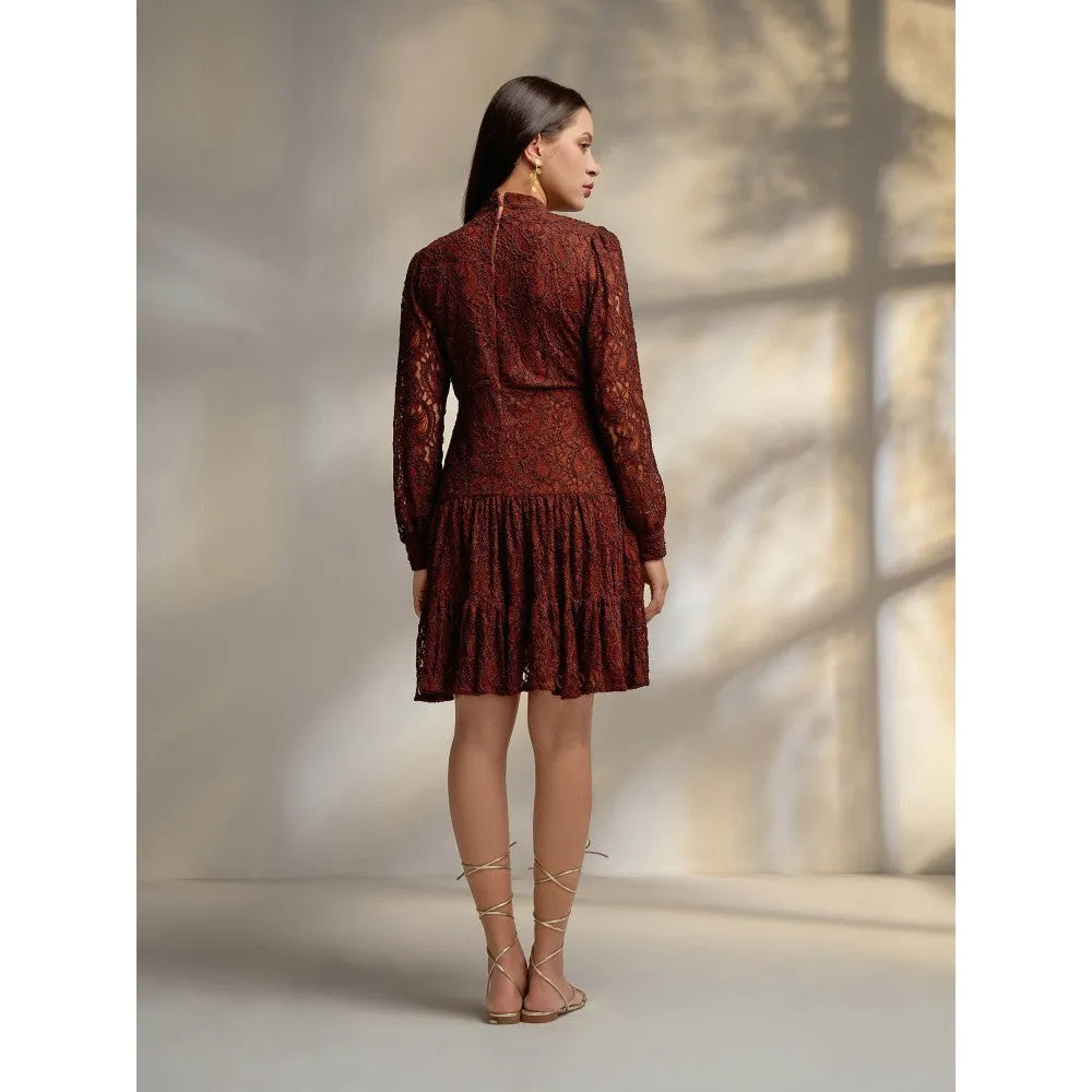 Enness Studio Beacon Structured Embroidered Mini Dress