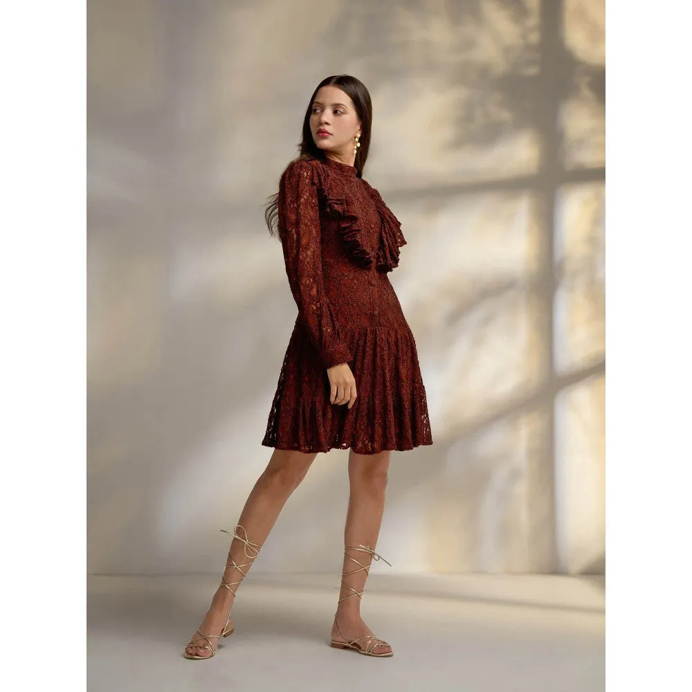 Enness Studio Beacon Structured Embroidered Mini Dress