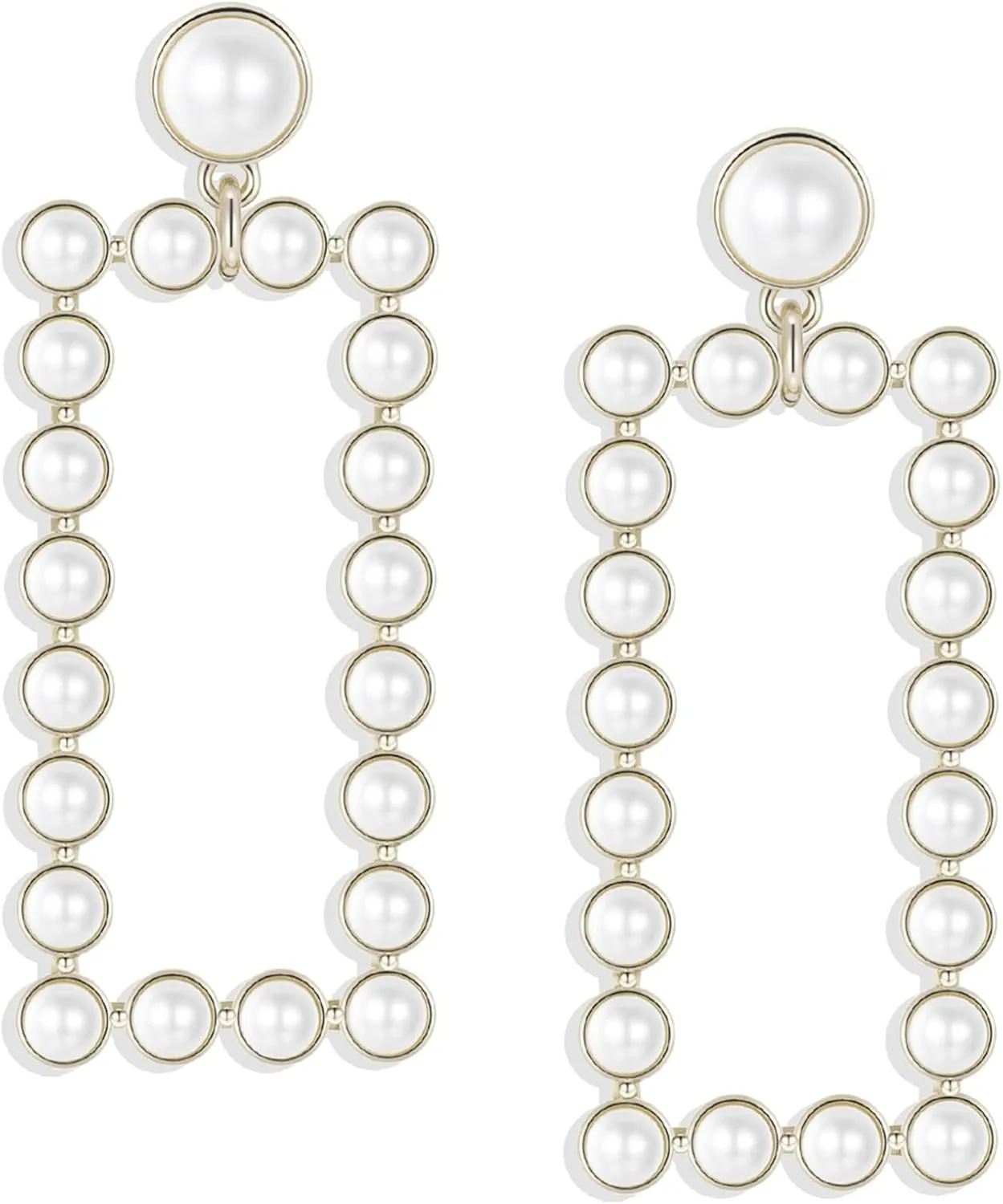 Geometric Pearl Drop Earrings Pearl Dangle Earrings Jewelry Gifts