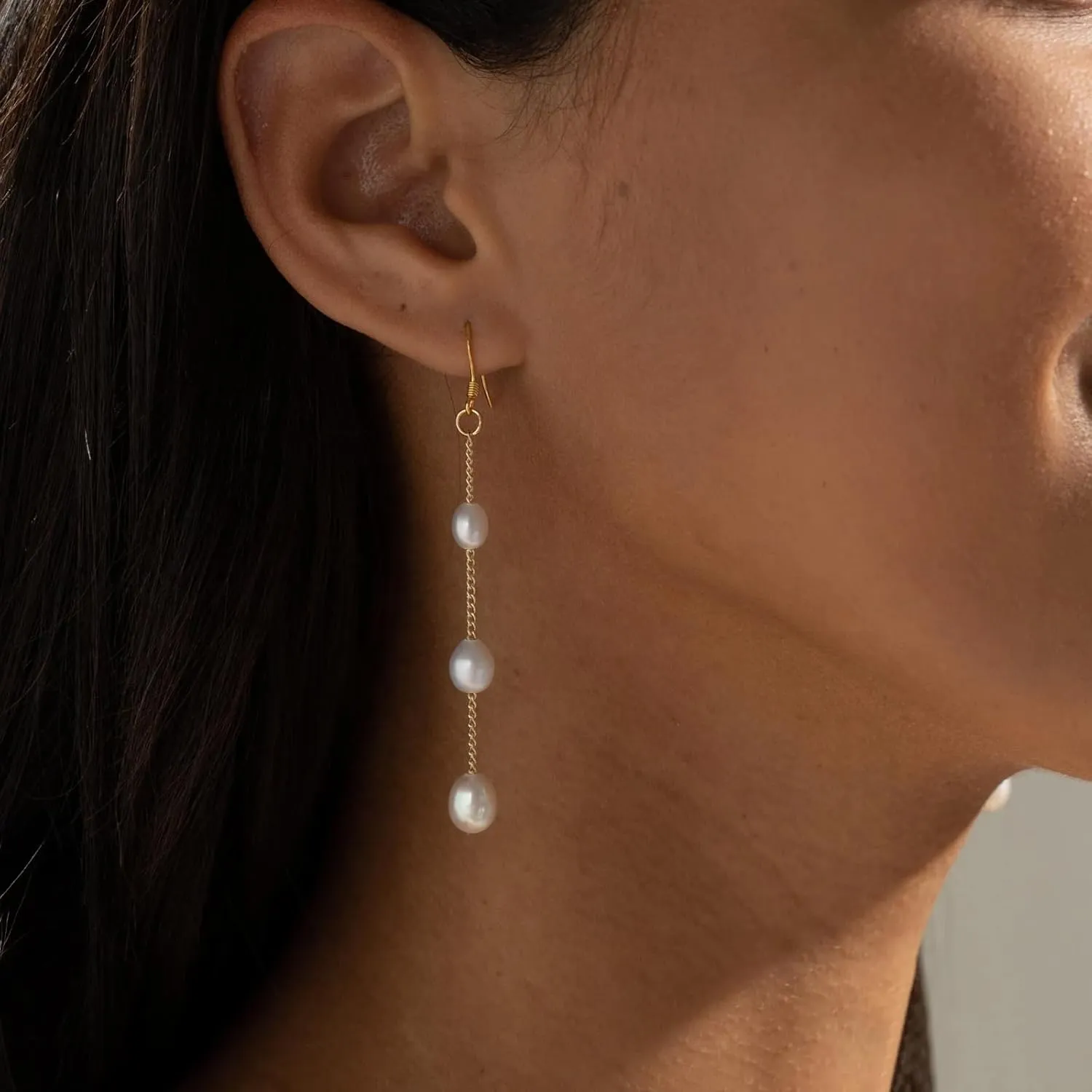 Gold Silver Pearl Dangle Earrings Prom Bridal Wedding White Pearl Drop Earrings for Women Elegant Jewelry
