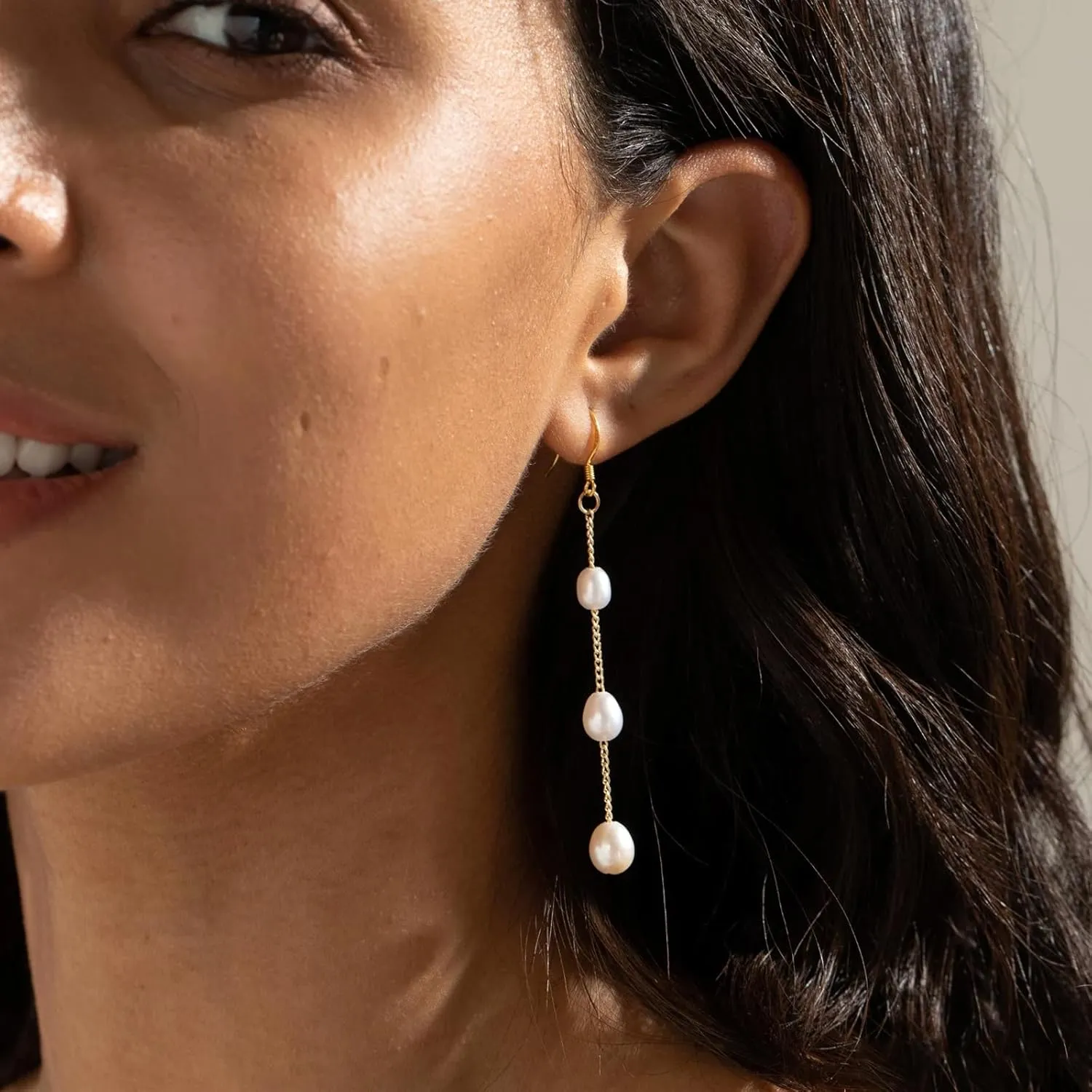Gold Silver Pearl Dangle Earrings Prom Bridal Wedding White Pearl Drop Earrings for Women Elegant Jewelry