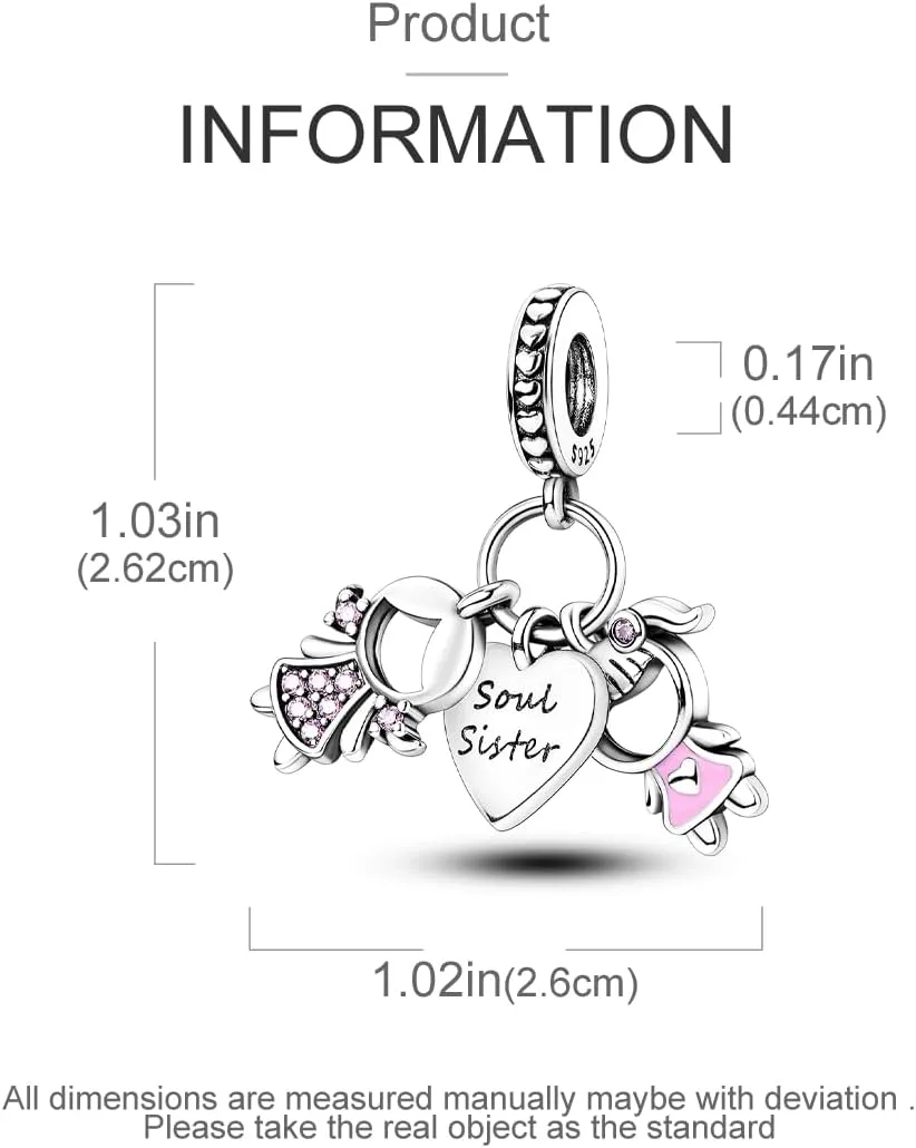 Hapour 925 Sterling Silver Charms for Bracelets Necklaces, Cute Fashion Love Heart Dangle Charm Pendant Beads Gift for Women Her