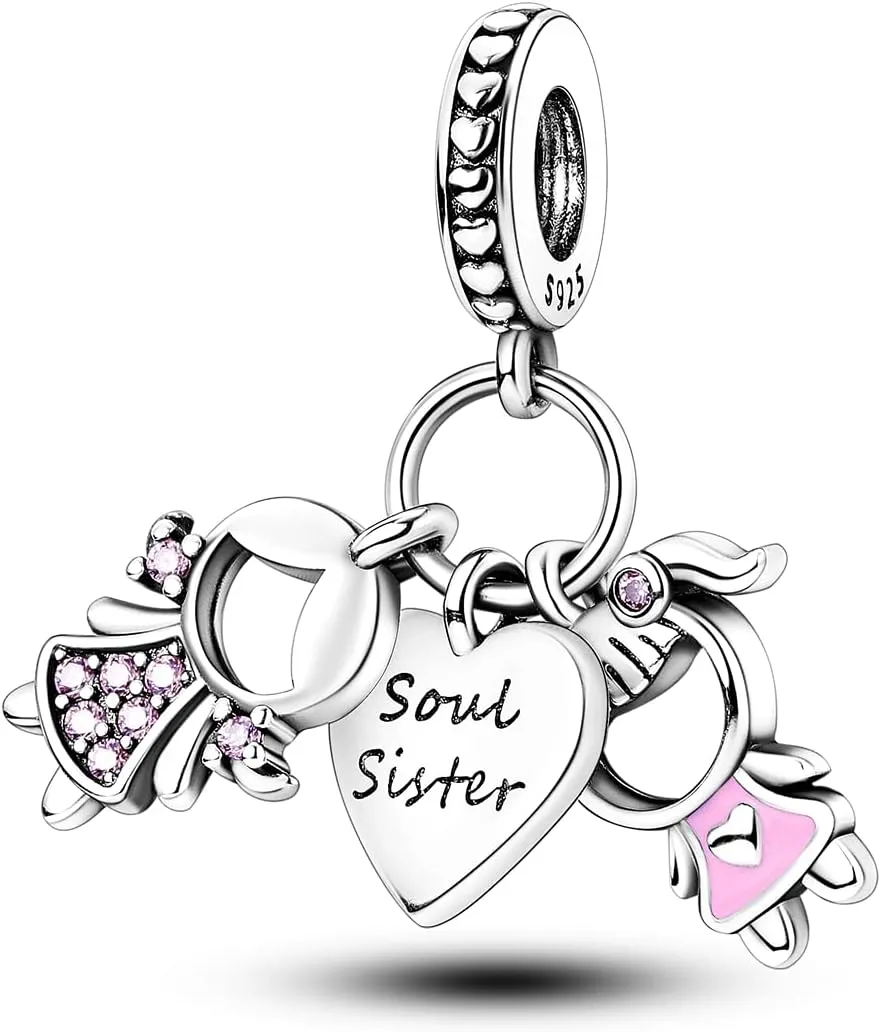 Hapour 925 Sterling Silver Charms for Bracelets Necklaces, Cute Fashion Love Heart Dangle Charm Pendant Beads Gift for Women Her