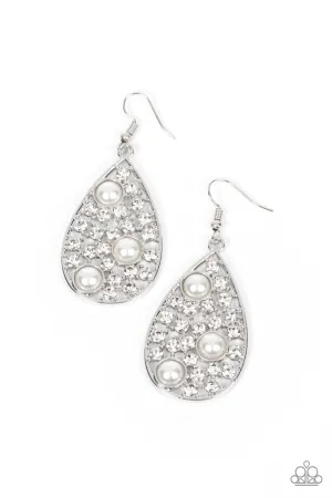 Paparazzi Bauble Burst - White Earrings