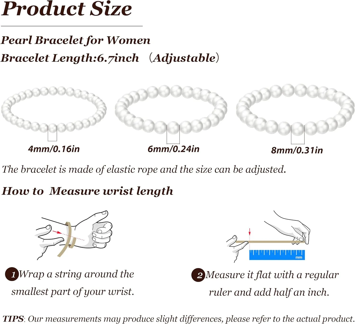 Pearl Bracelet for Women Gifts Trendy Stuff Dainty Bracelet White Baroque Pearl Wrist Bracelets Bridesmaid Bridal Wedding Jewelry Gifts
