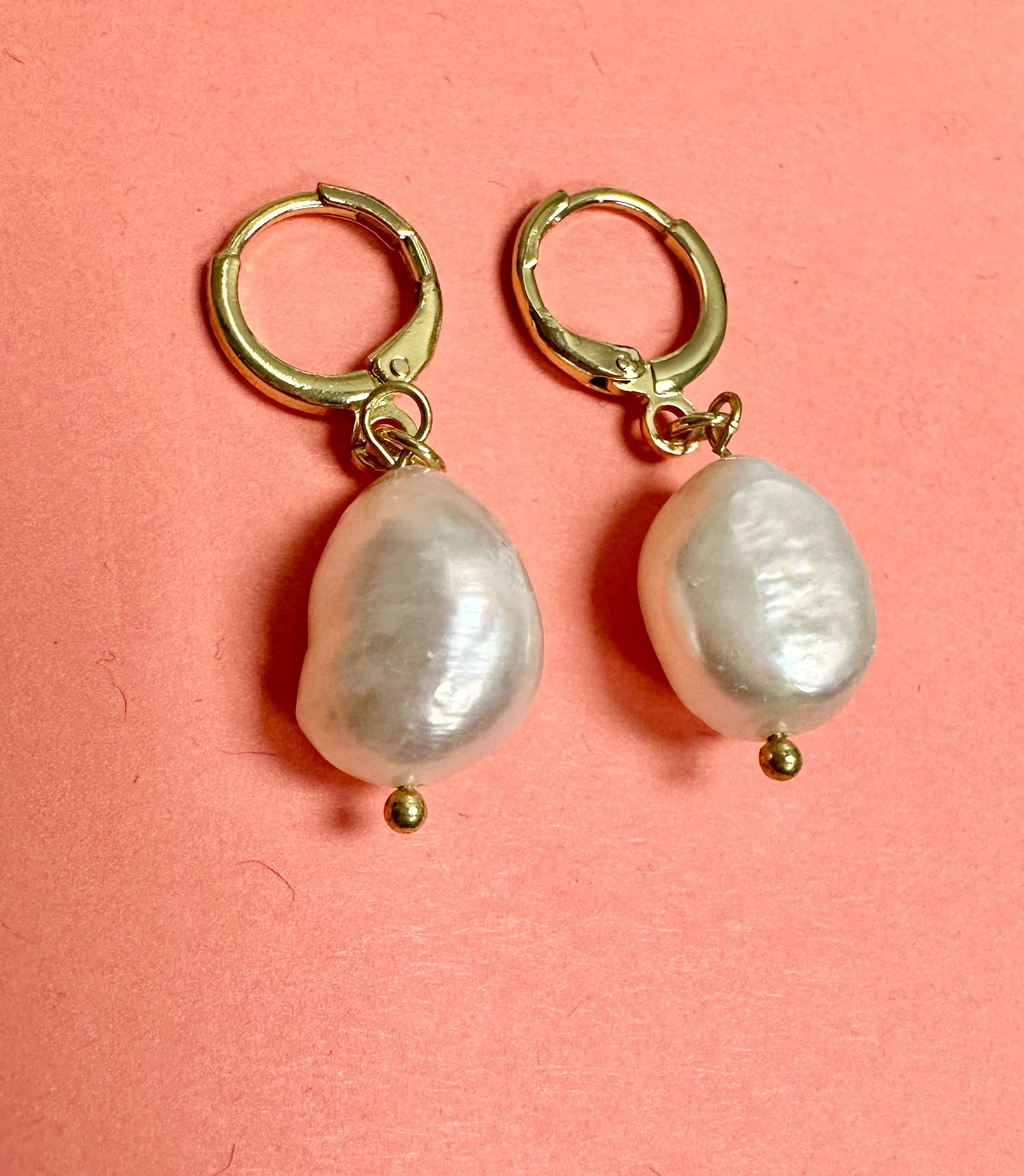 Pearl Huggie Earrings