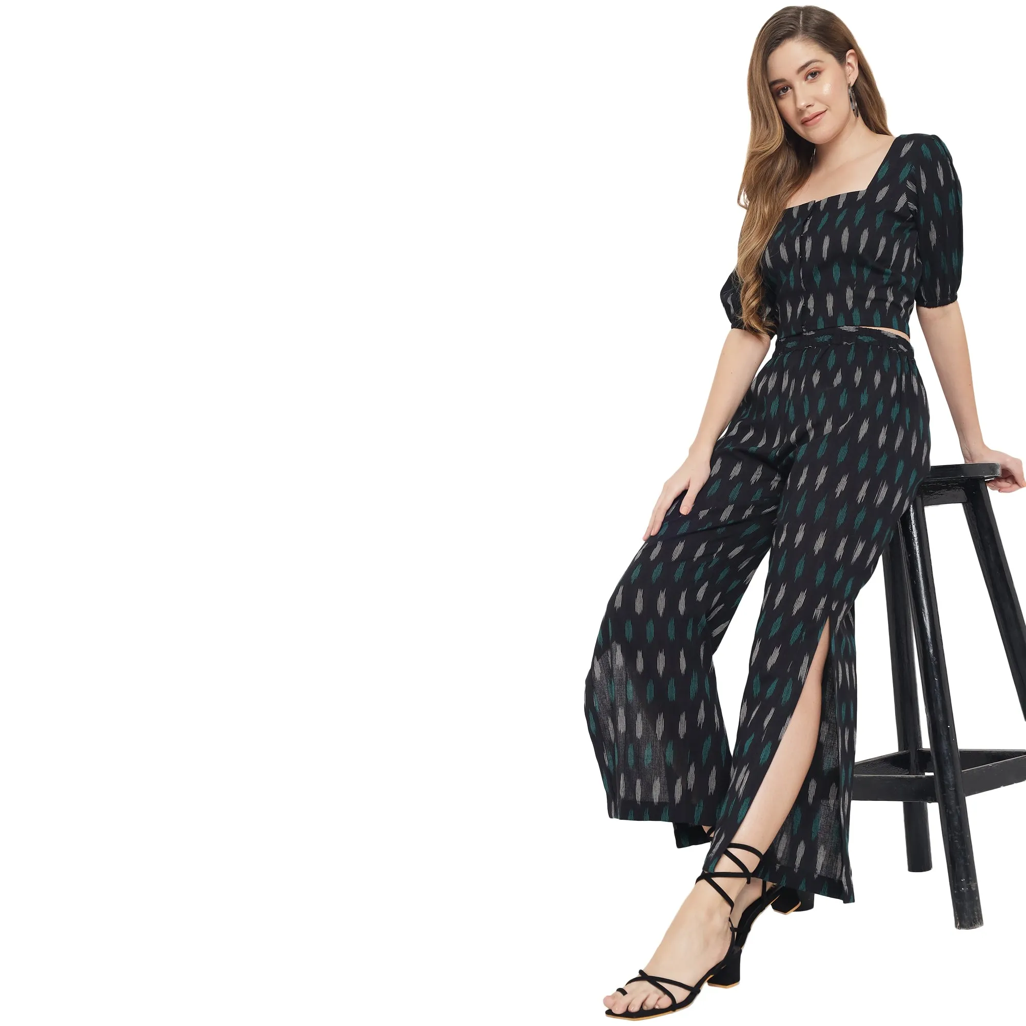 RAMAJIKK BLACK PEARL MULTI IKAT CO-ORD SET