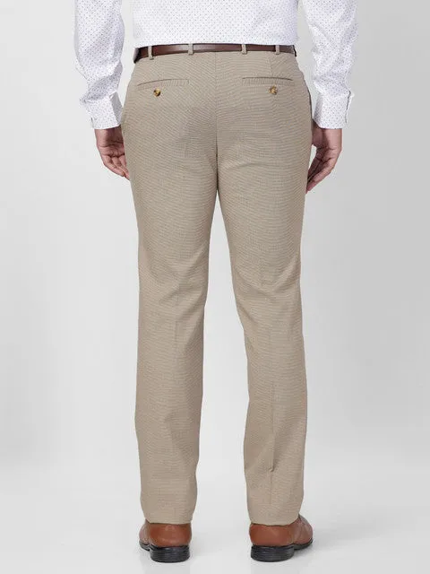 Raymond Men Khaki Slim Fit Structured Trouser