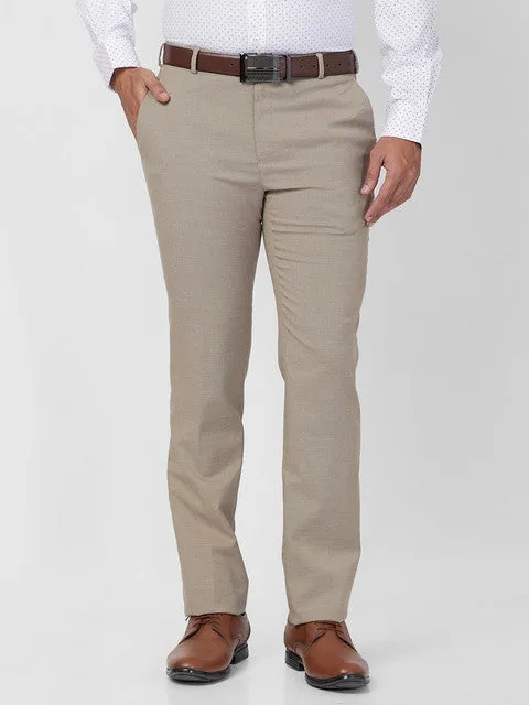 Raymond Men Khaki Slim Fit Structured Trouser