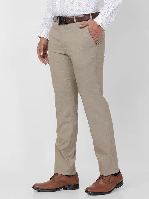 Raymond Men Khaki Slim Fit Structured Trouser