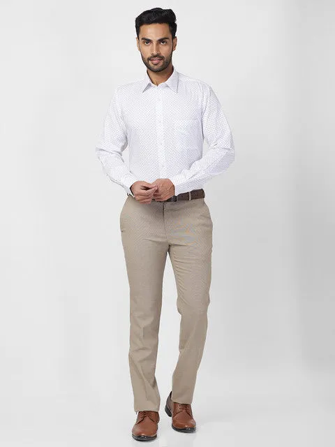 Raymond Men Khaki Slim Fit Structured Trouser