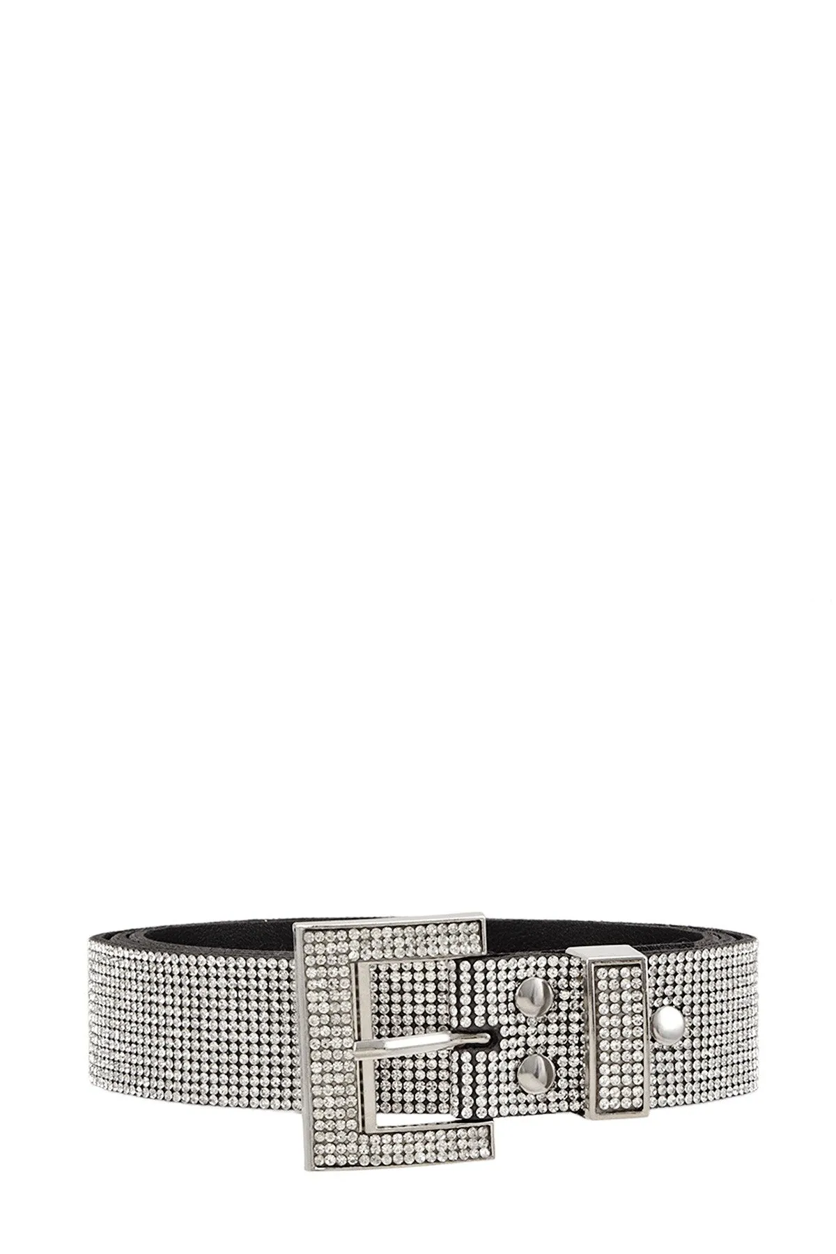 Rhinestone Square Buckle Belt