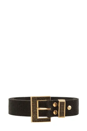 Rhinestone Square Buckle Belt