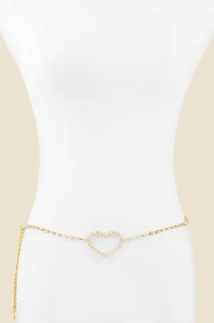 Single Crystal Chain Heart Belt