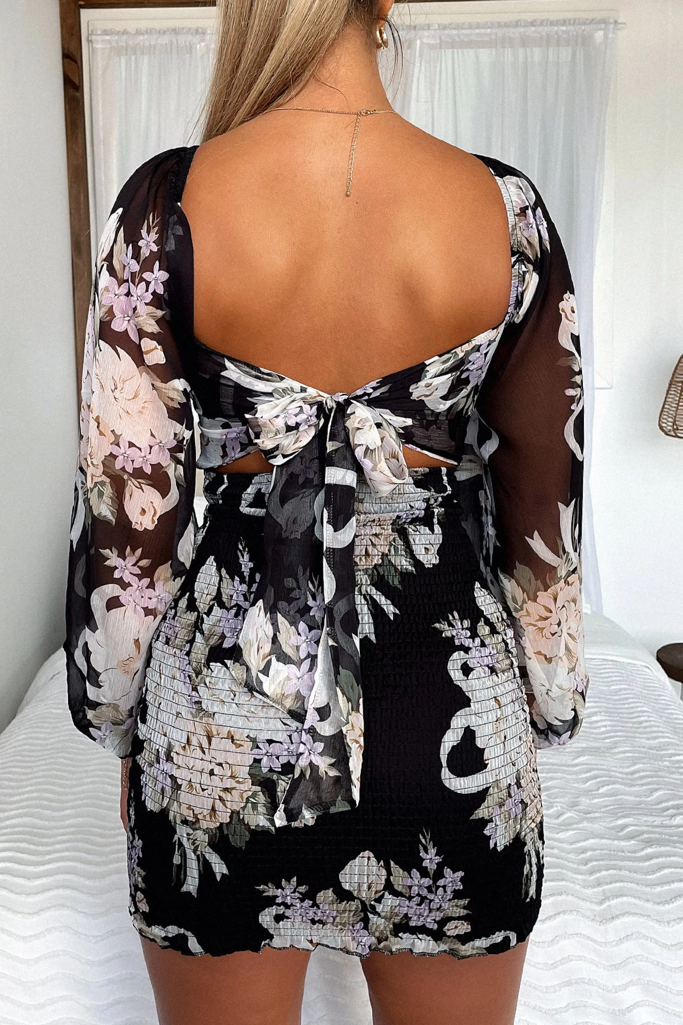Soni Dress - Black Floral