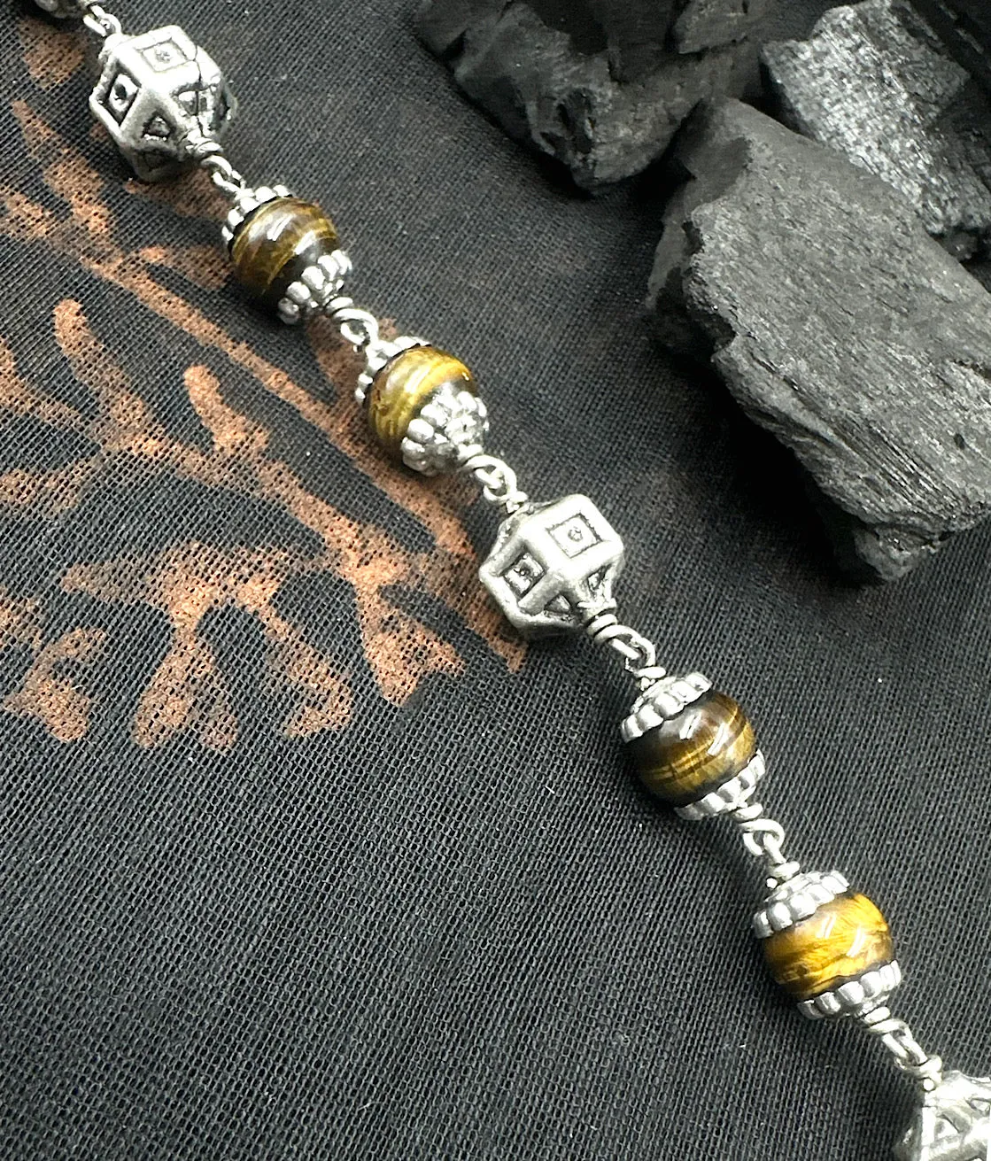 The Silver Beads & Tiger-eye Bracelet