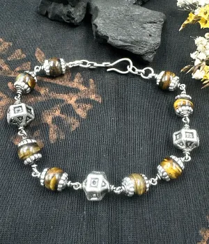 The Silver Beads & Tiger-eye Bracelet