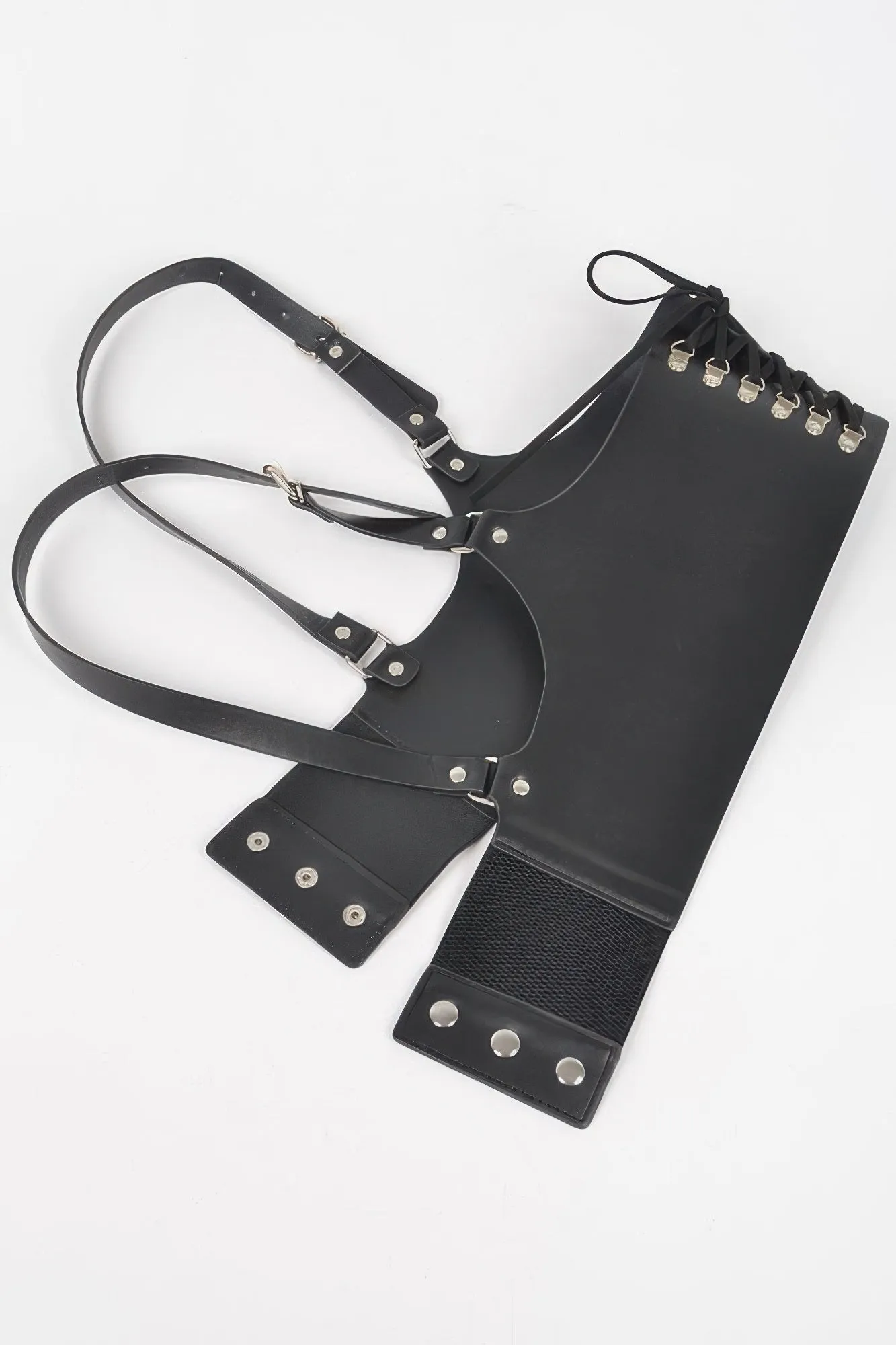 Vegan Leather Corset Harness Metal Buckle Belt
