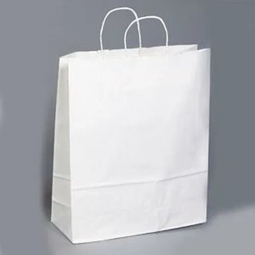 White Kraft Shopping Bags. - 16.00" x 6.00" x 19.00"