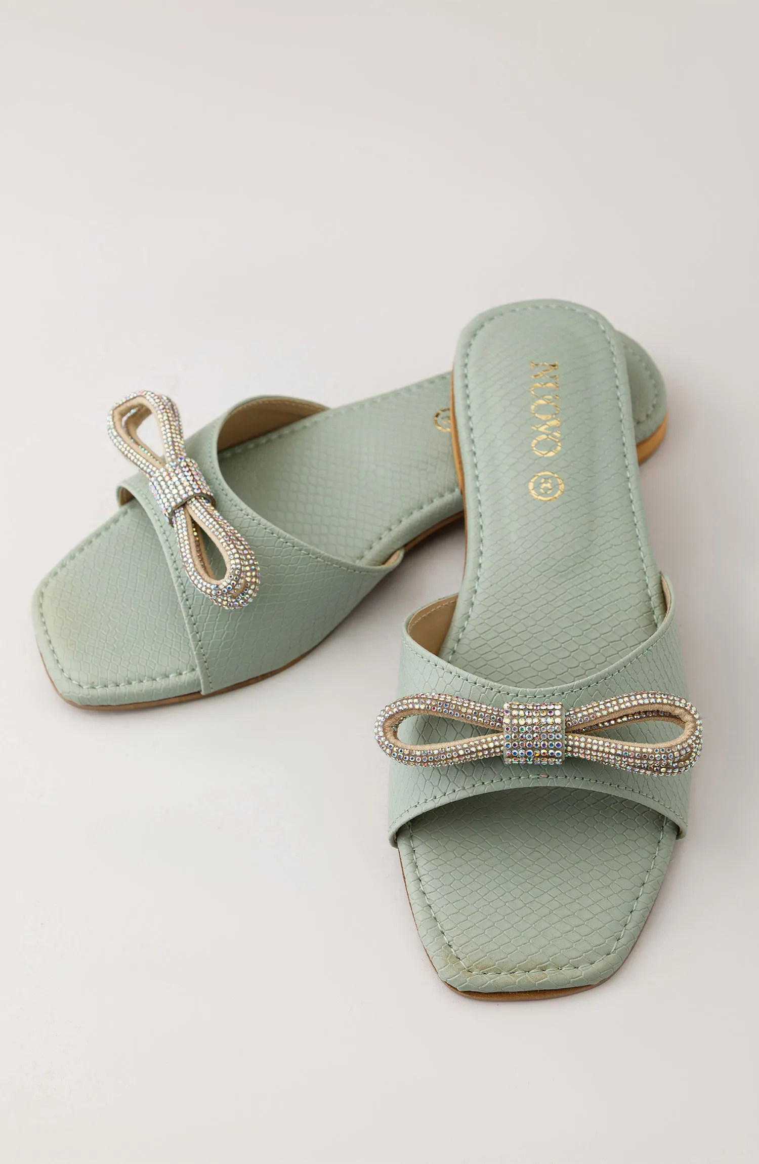 Women Slippers -  Flat Sandals - GREEN (WAFF23W-1006 GREEN)