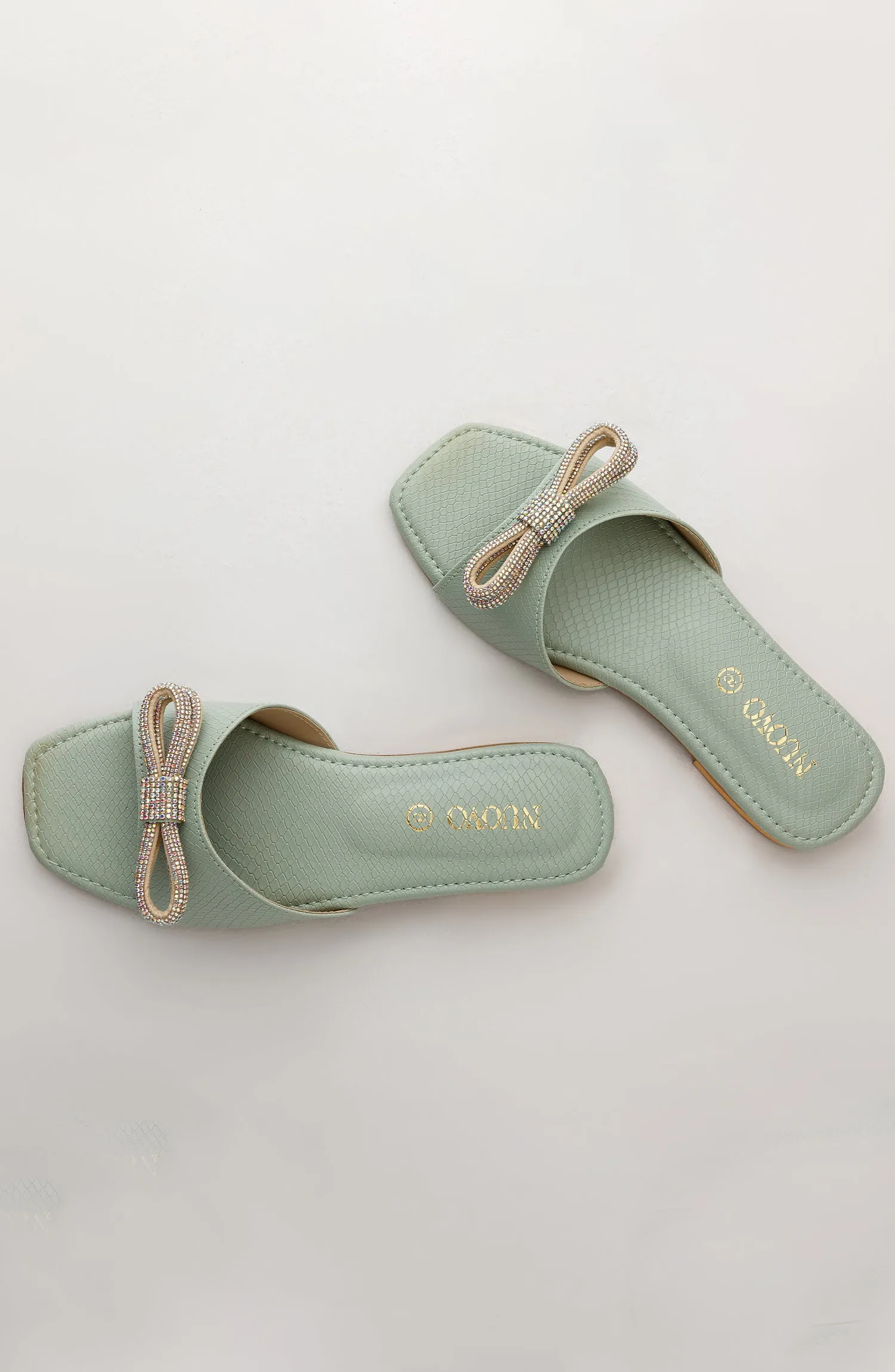 Women Slippers -  Flat Sandals - GREEN (WAFF23W-1006 GREEN)