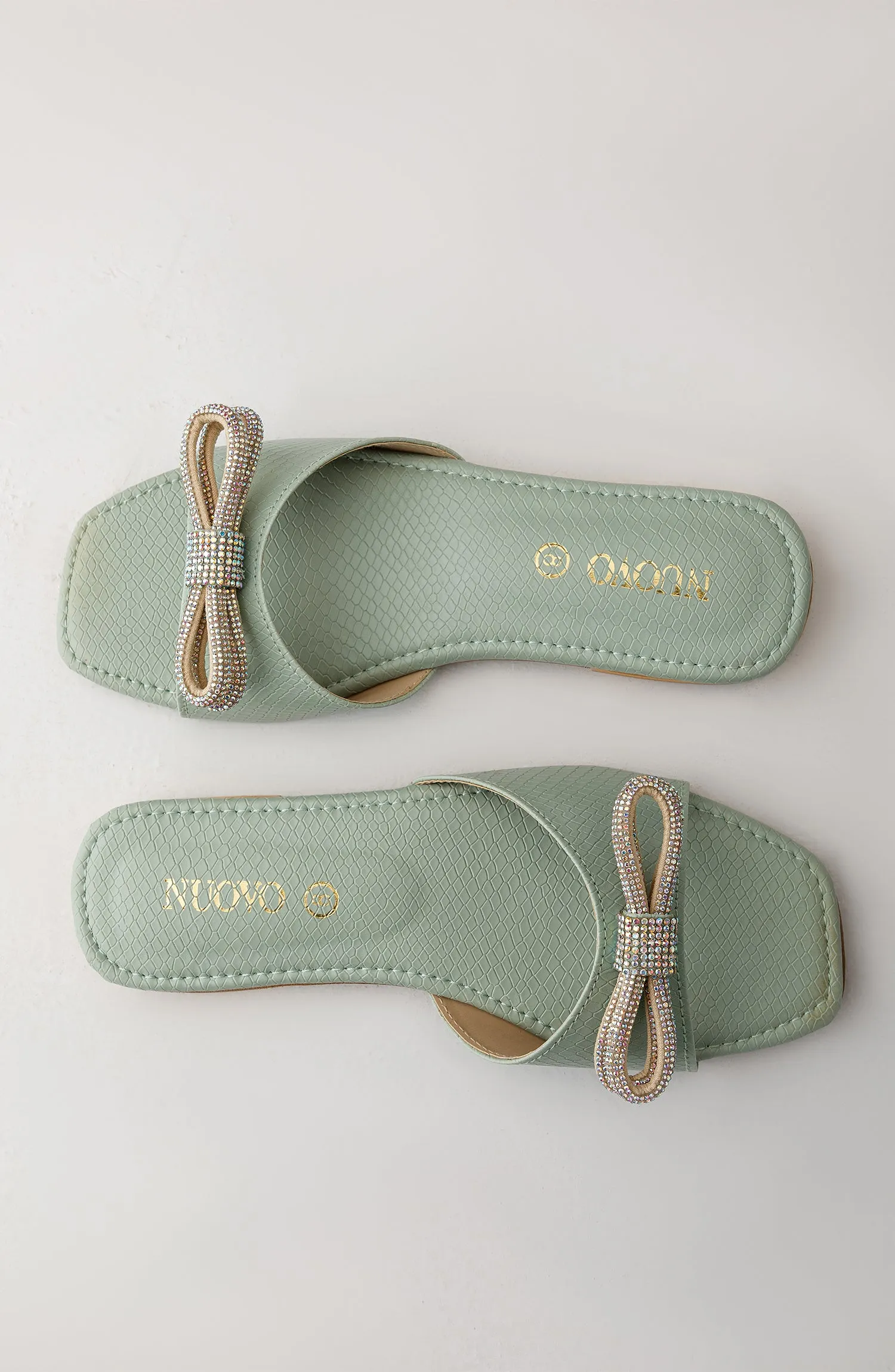 Women Slippers -  Flat Sandals - GREEN (WAFF23W-1006 GREEN)