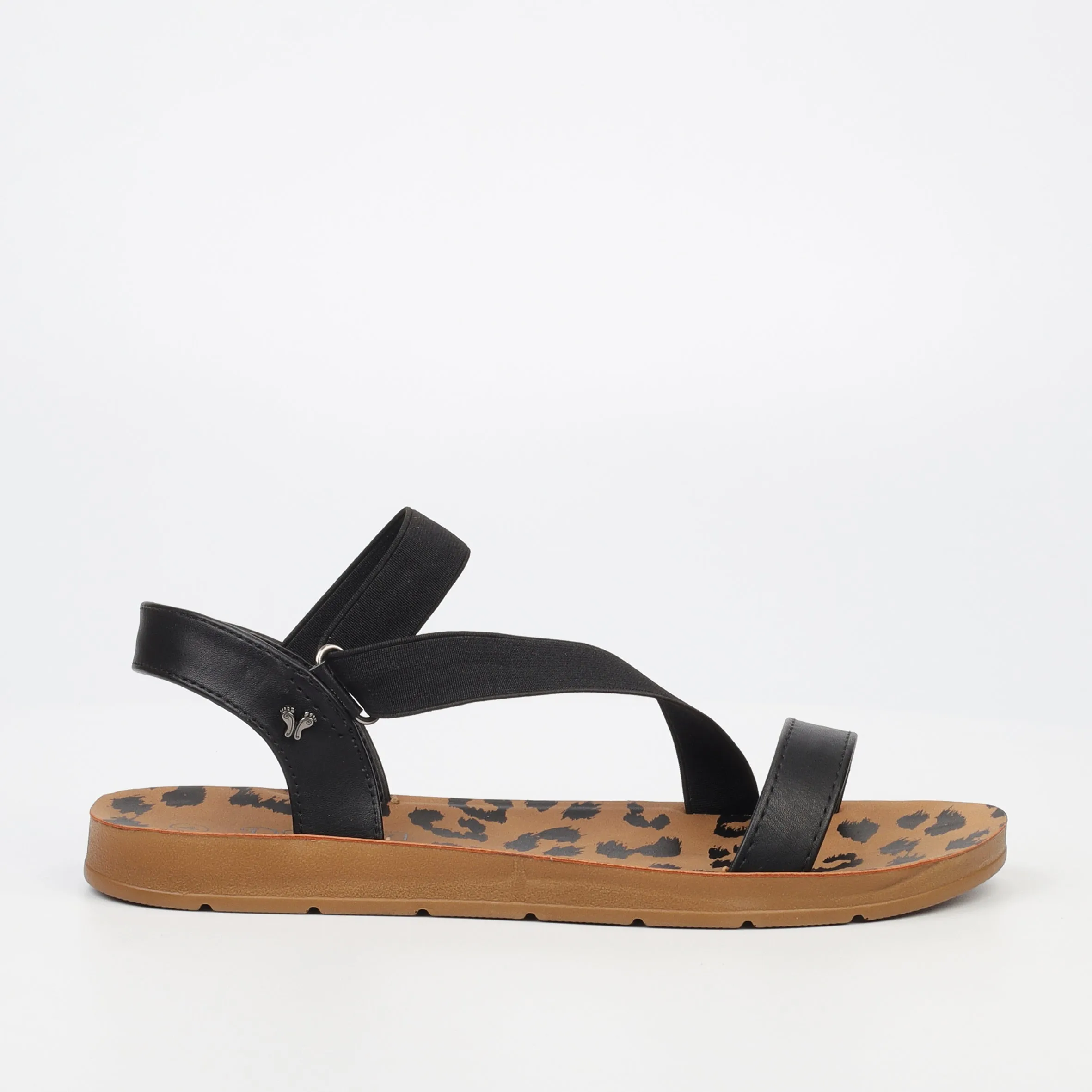 Zina 17 - Black  Crossover Elastic Sandals