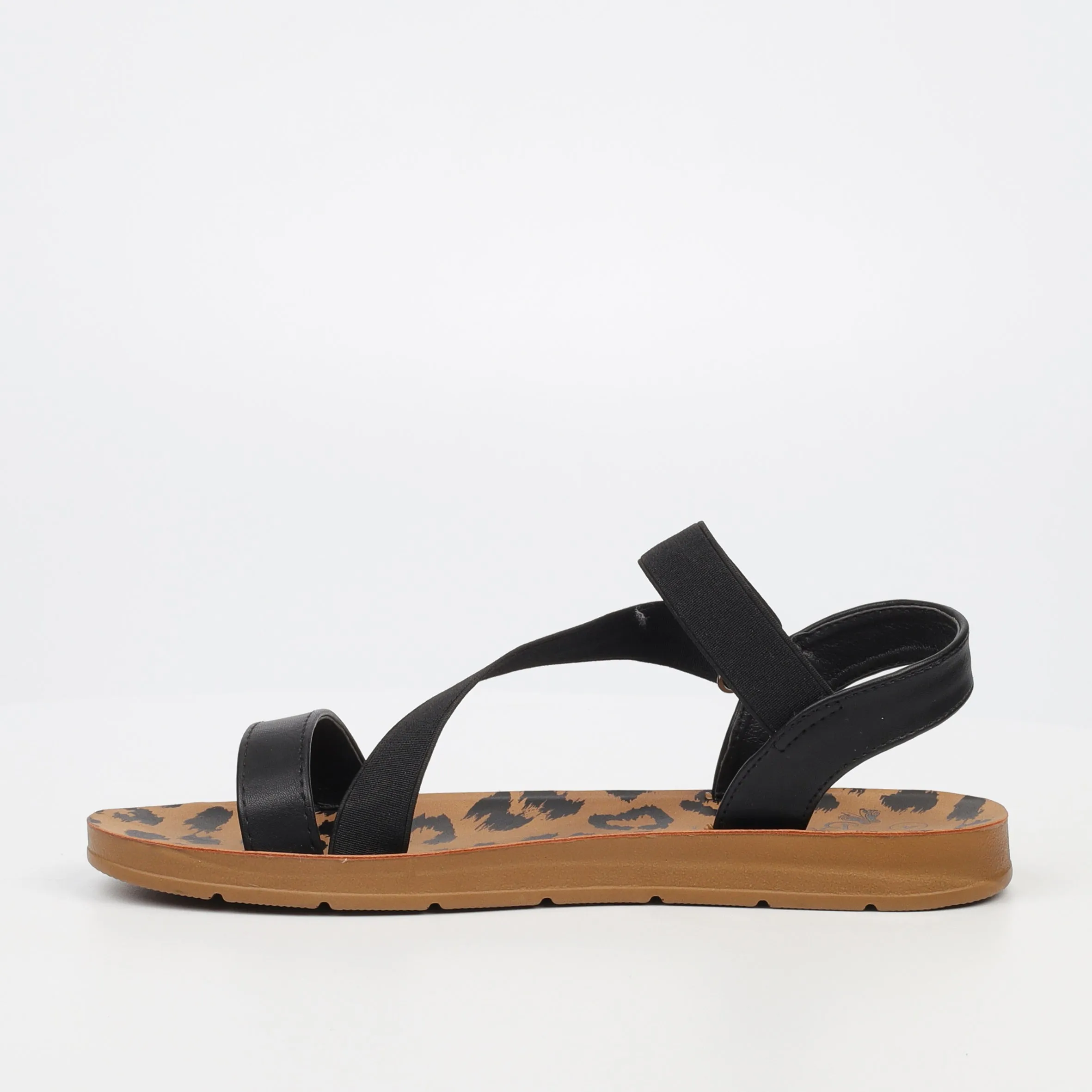 Zina 17 - Black  Crossover Elastic Sandals