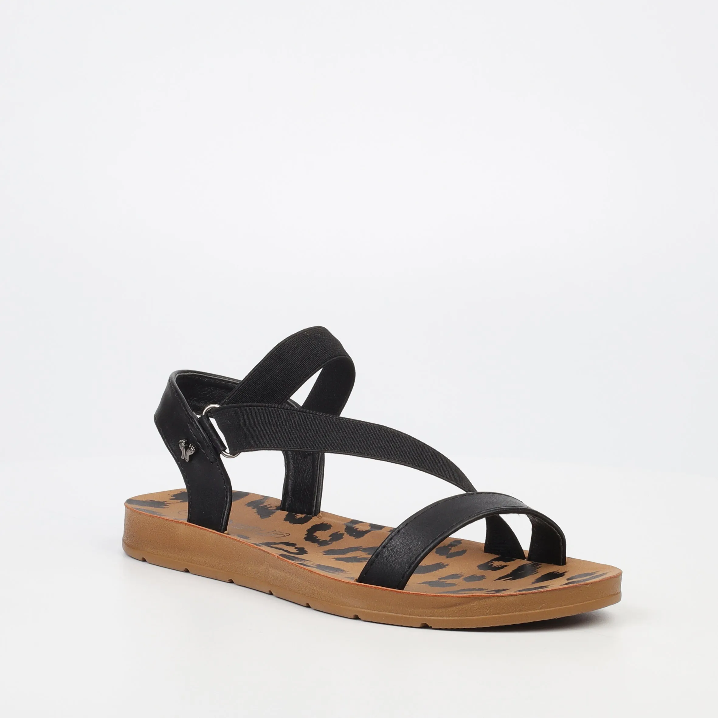 Zina 17 - Black  Crossover Elastic Sandals