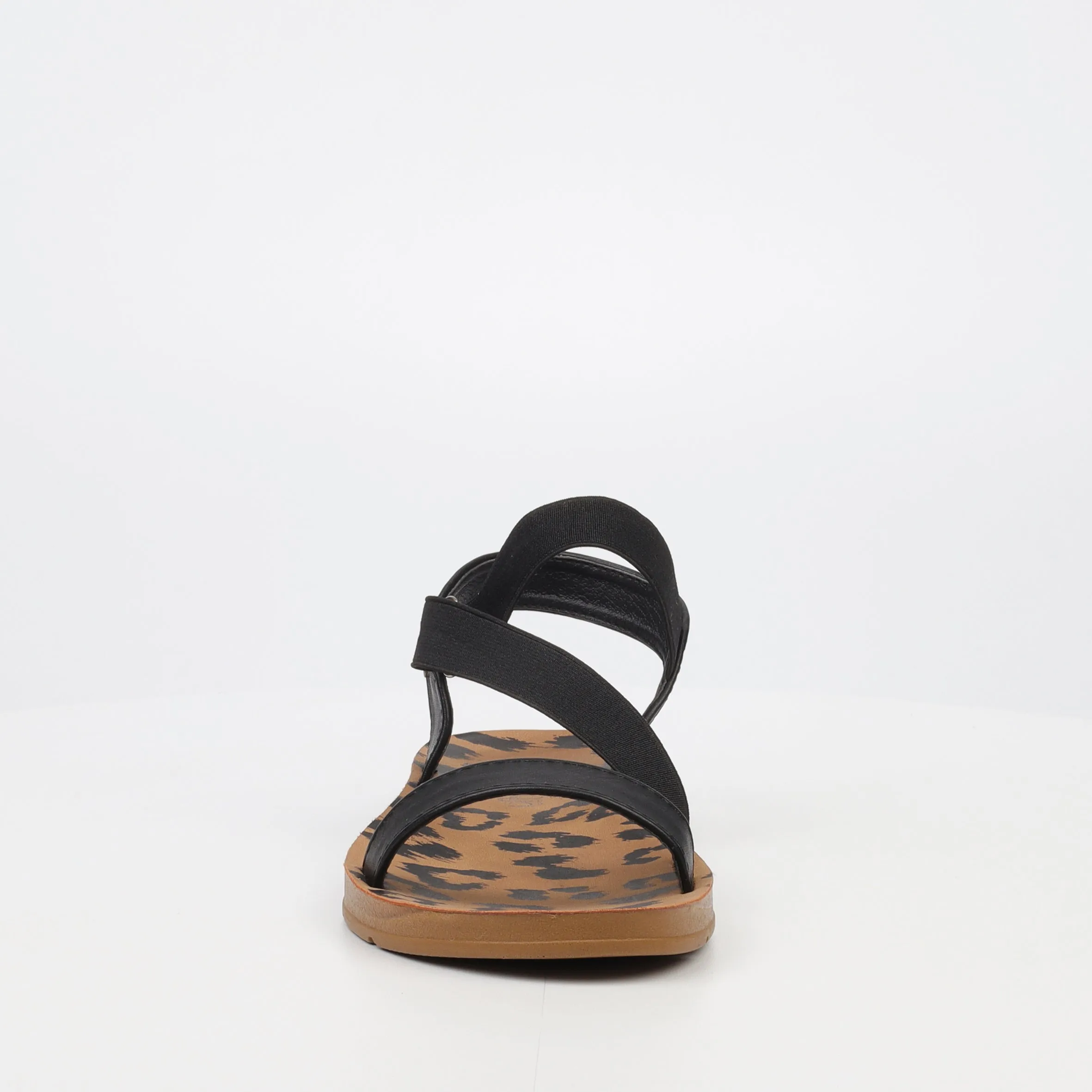 Zina 17 - Black  Crossover Elastic Sandals